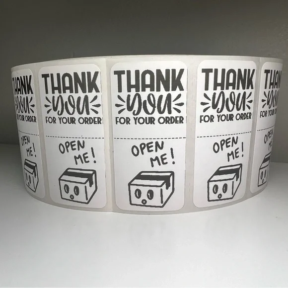 Set of 100 - Thank you / Open Me Seal Adhesive Packaging Label Stickers  new - Picture 3 of 12